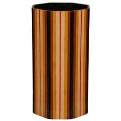 Japanese  Lacquer Vase With Stripe Design
