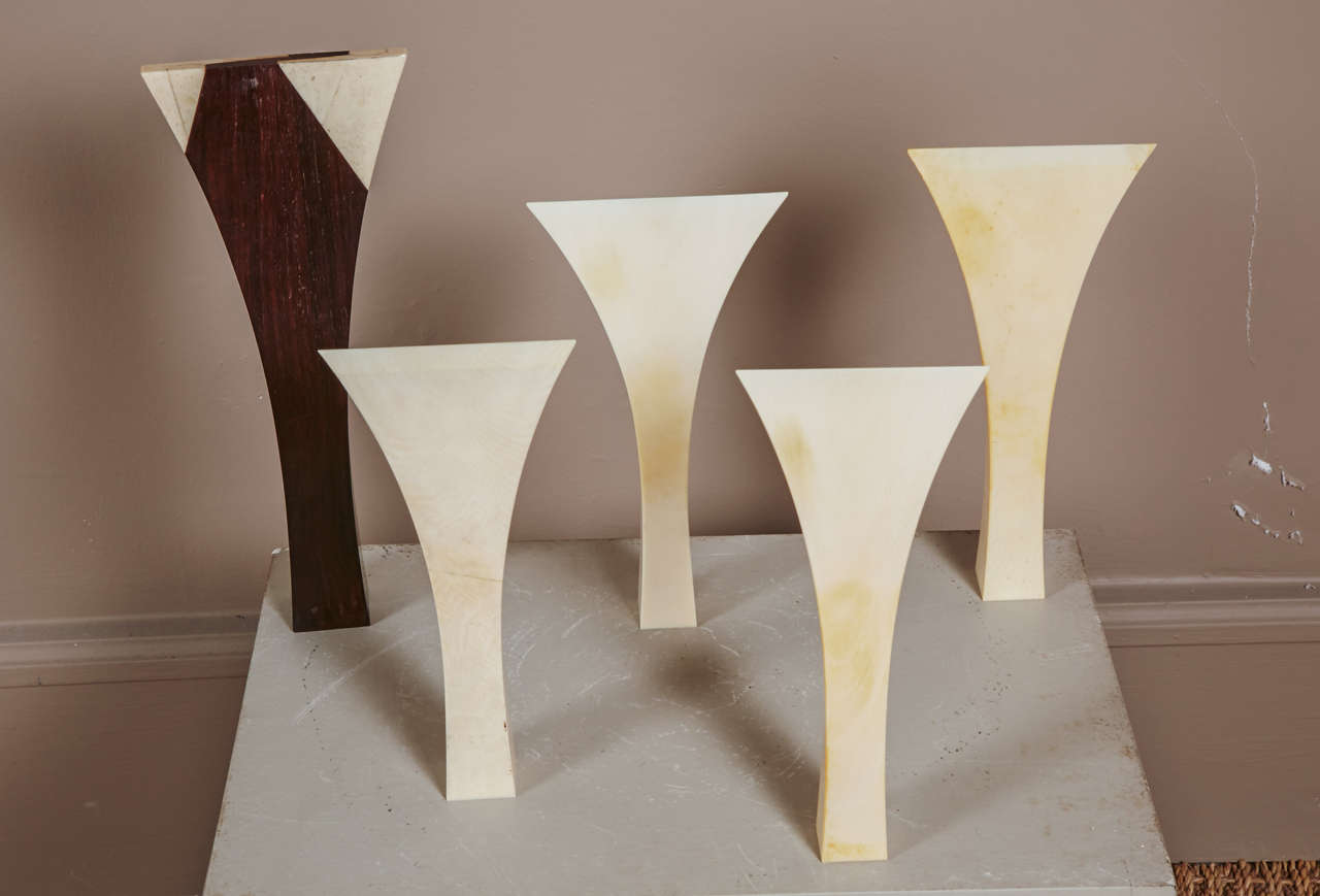 Set of Five Bone Japanese Plectrum Bachi For Sale 2