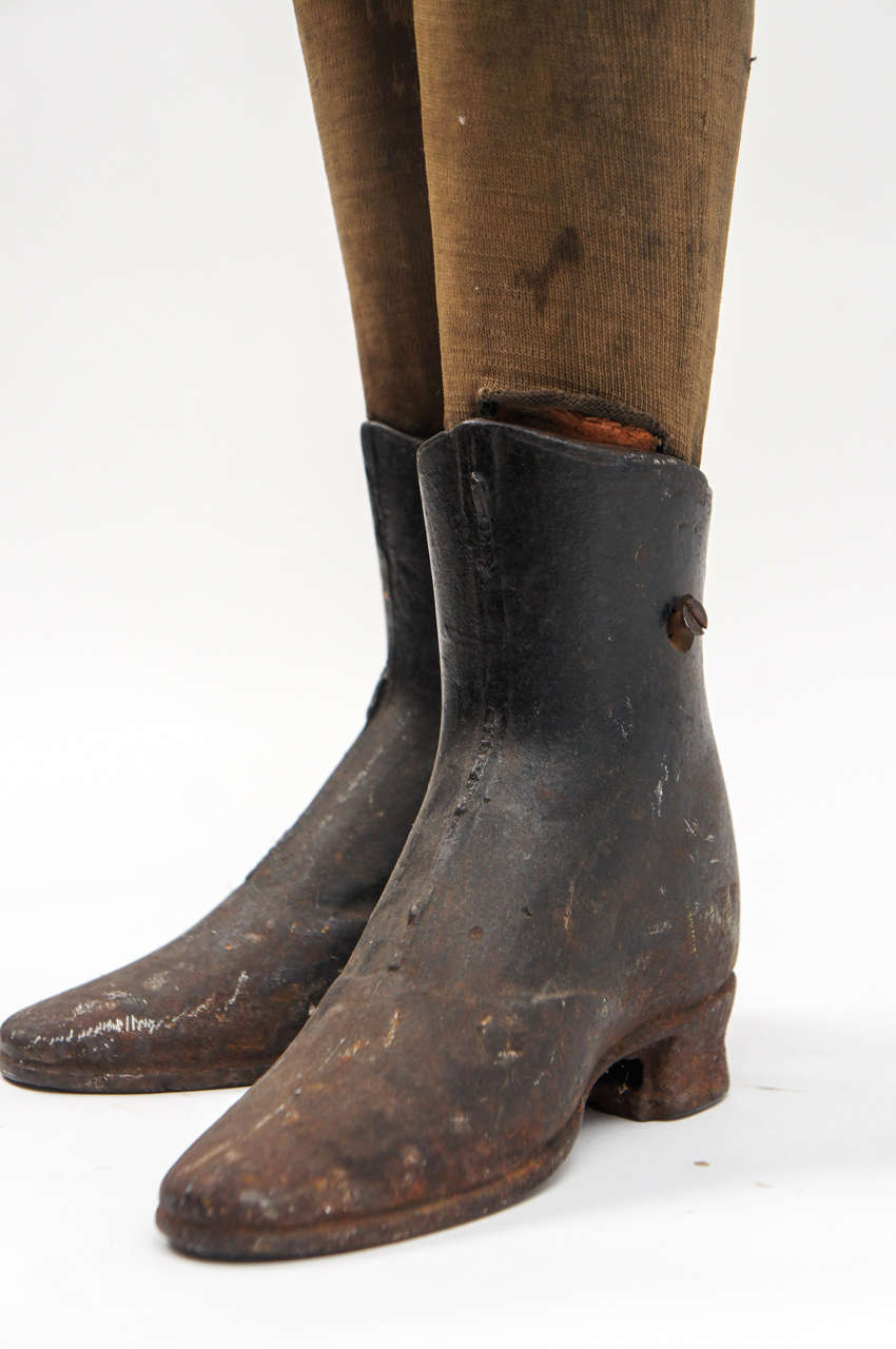 19th Century 19thC. Child Mannequin with Metal Boots