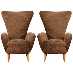 Pair of high armchairs, Italy, 1950's