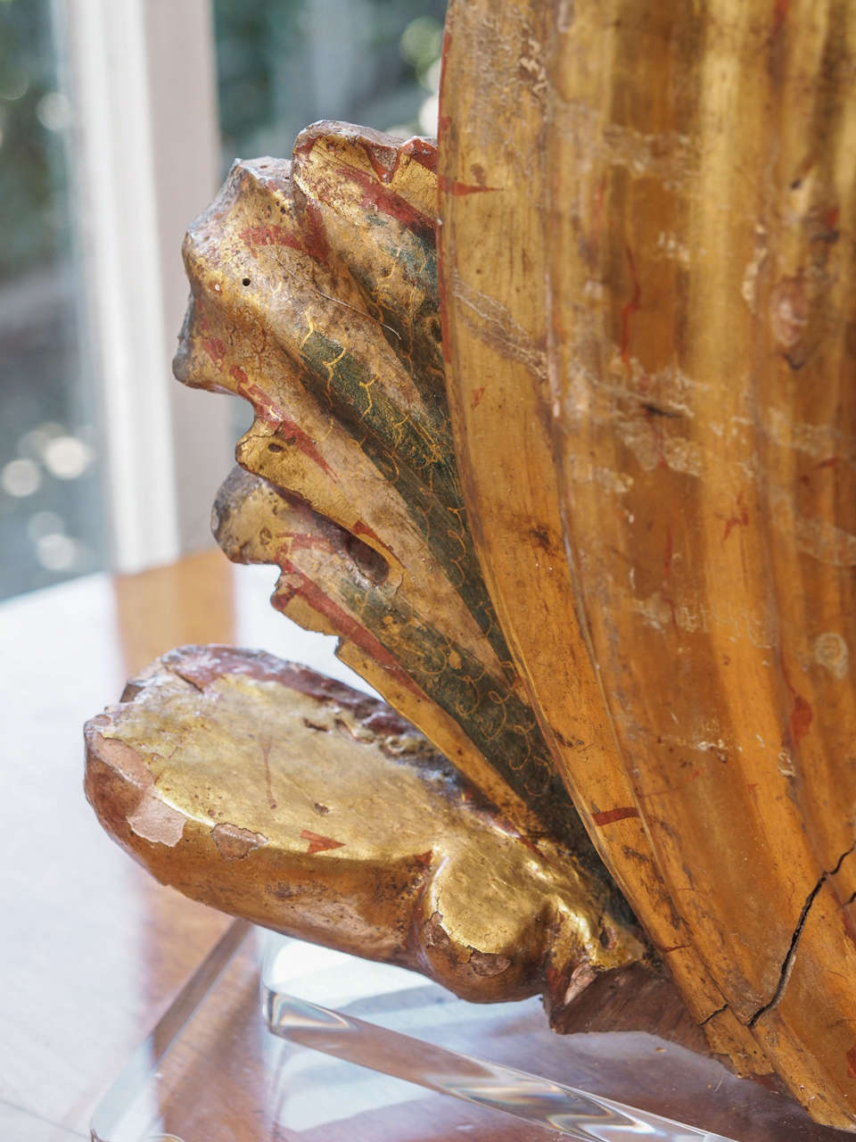 Wood Pair of Large Italian Fragment Lamps