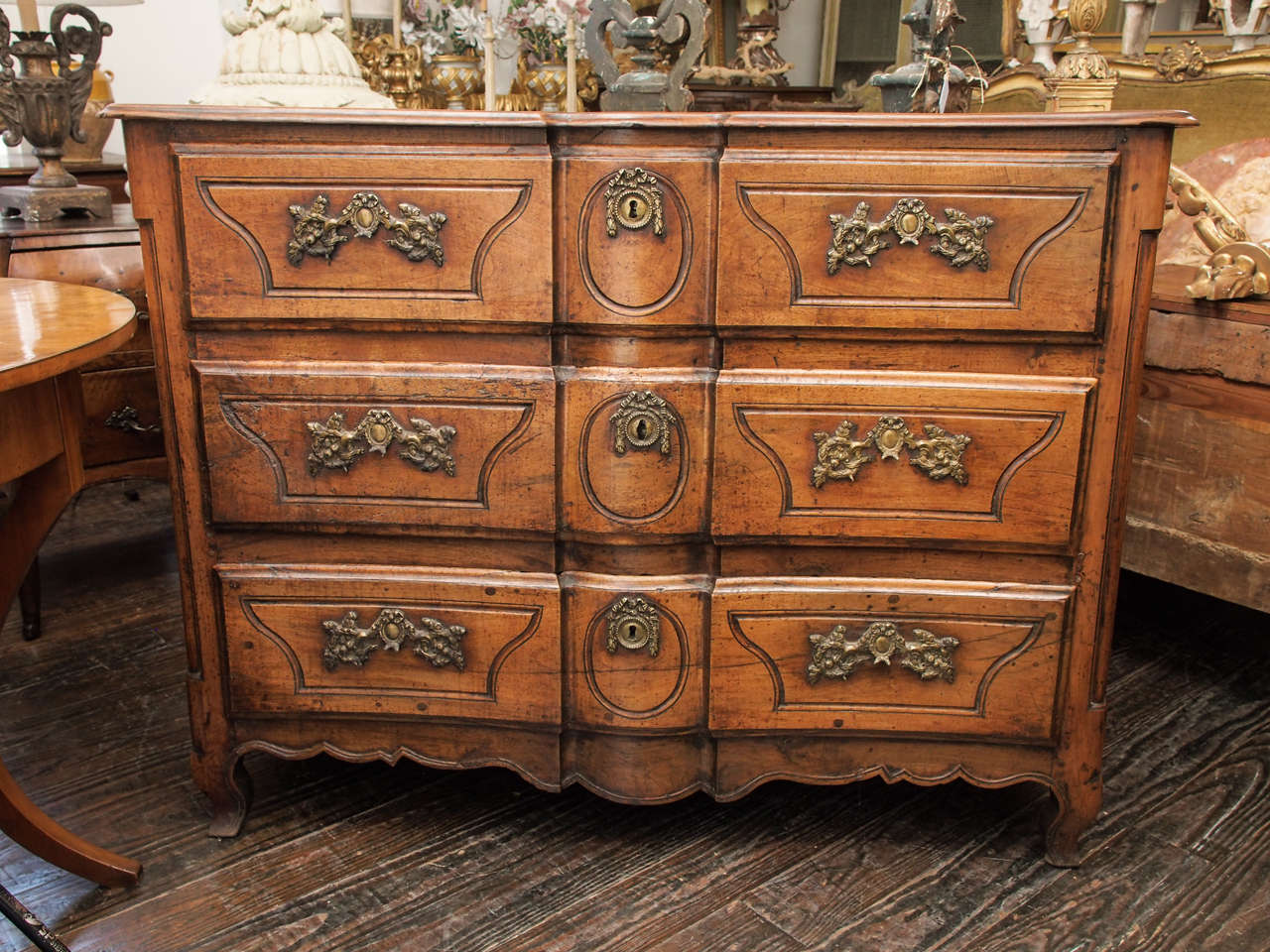 18thc Carved three drawer