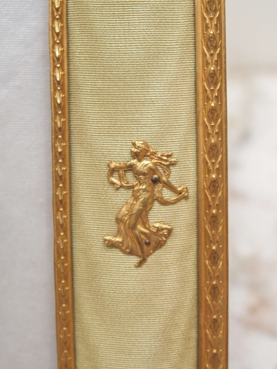 Ormolu French Gilt Bronze on Moire Silk Frame