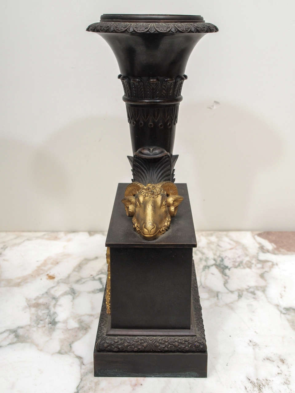 Classical Cornucopia Form Vases with Patinated and Gilt Bronze 2