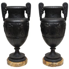 Bronze Grand Tour Vases on Sienna Bases
