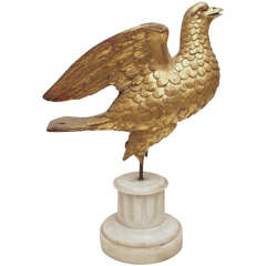 Giltwood Pigeon Fragment now Mounted on a Napoleon III Marble Base