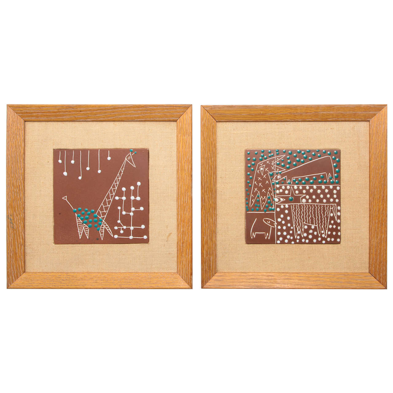 Tile Pair by Harris Strong For Sale