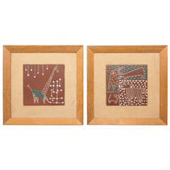 Vintage Tile Pair by Harris Strong