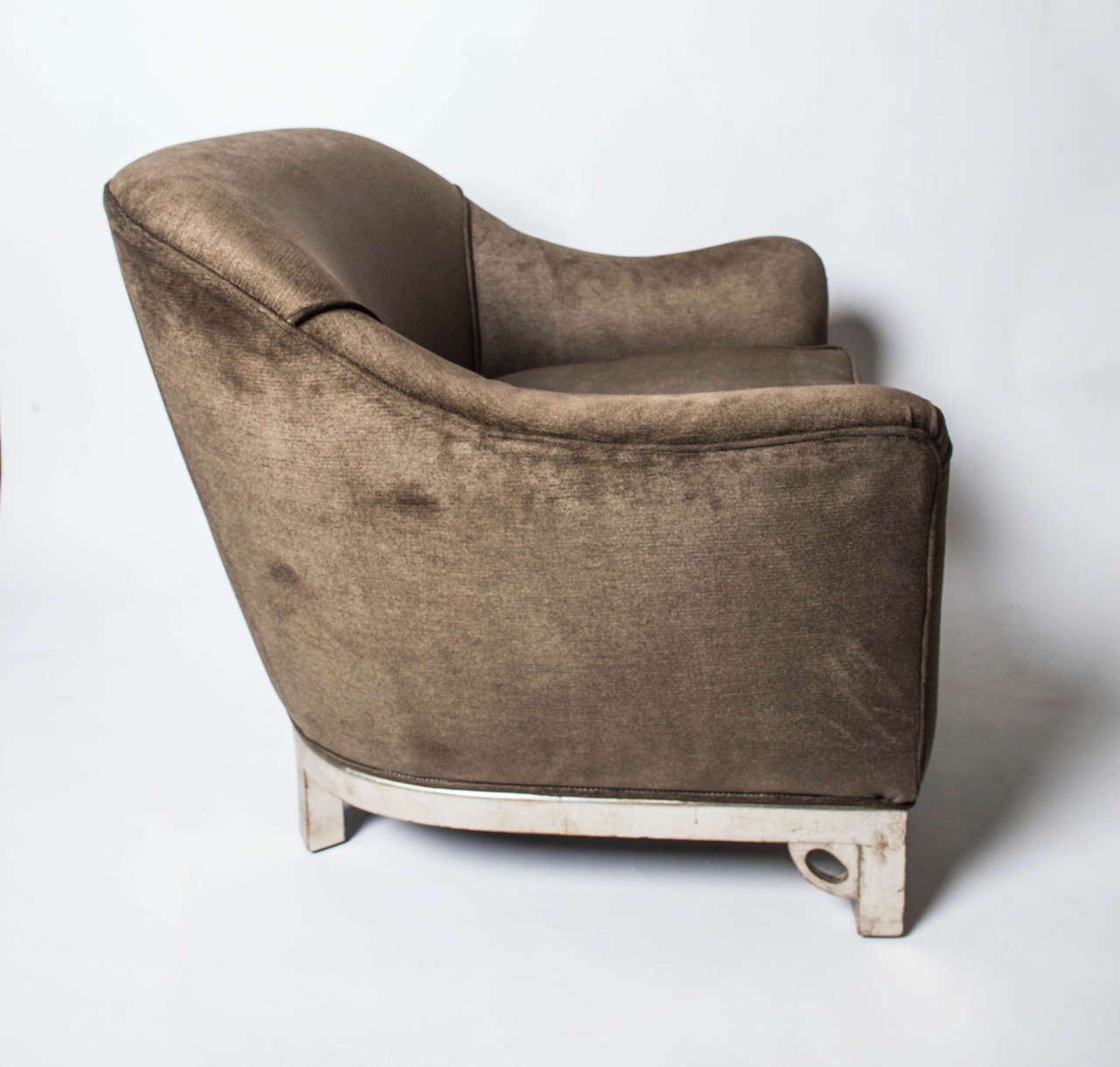 Decorative and comfortable, these luxe James Mont lounge chairs have been re-upholstered in high quality chocolate fabric. We are also happy re-upholster them in the fabric of your choice. 

Great opportunity to own authentic James Mont work!