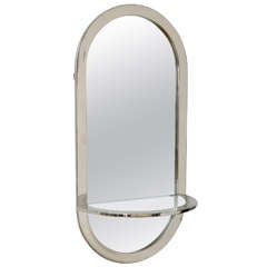 Pace Collection Chrome Framed Mirror and Shelf