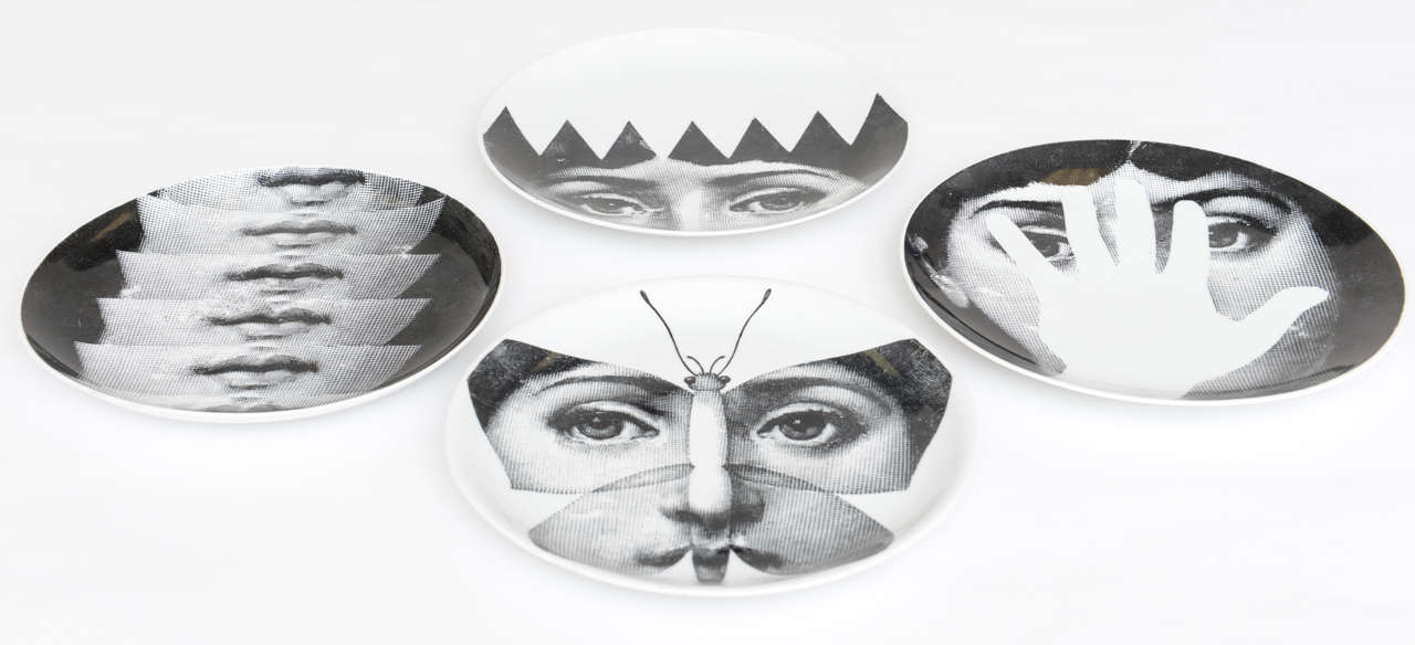 Set of 4 vintage Fornasetti numbered plates from the series 