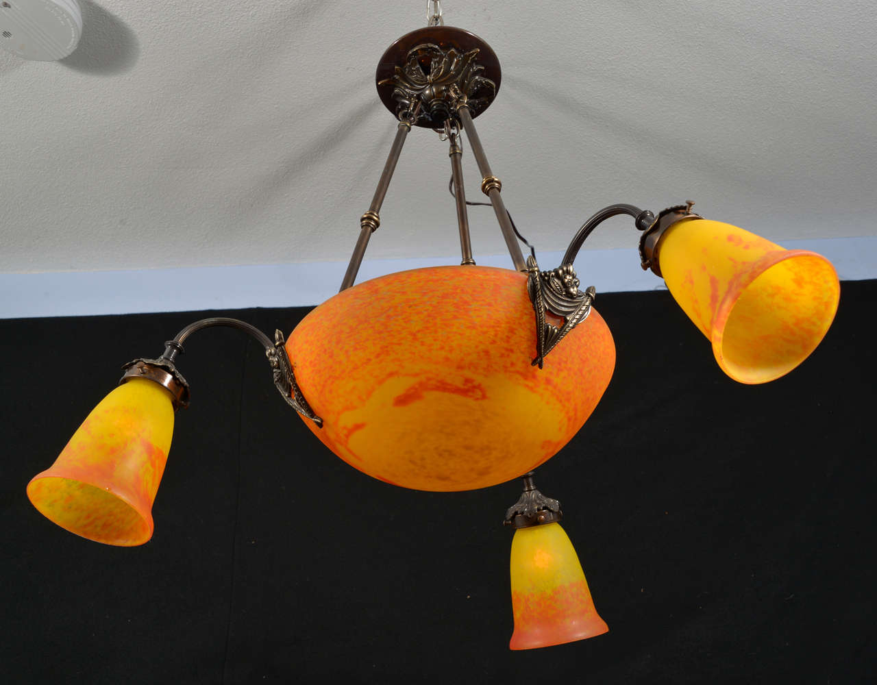 20th Century Art Deco Chandelier by Muller Freres For Sale