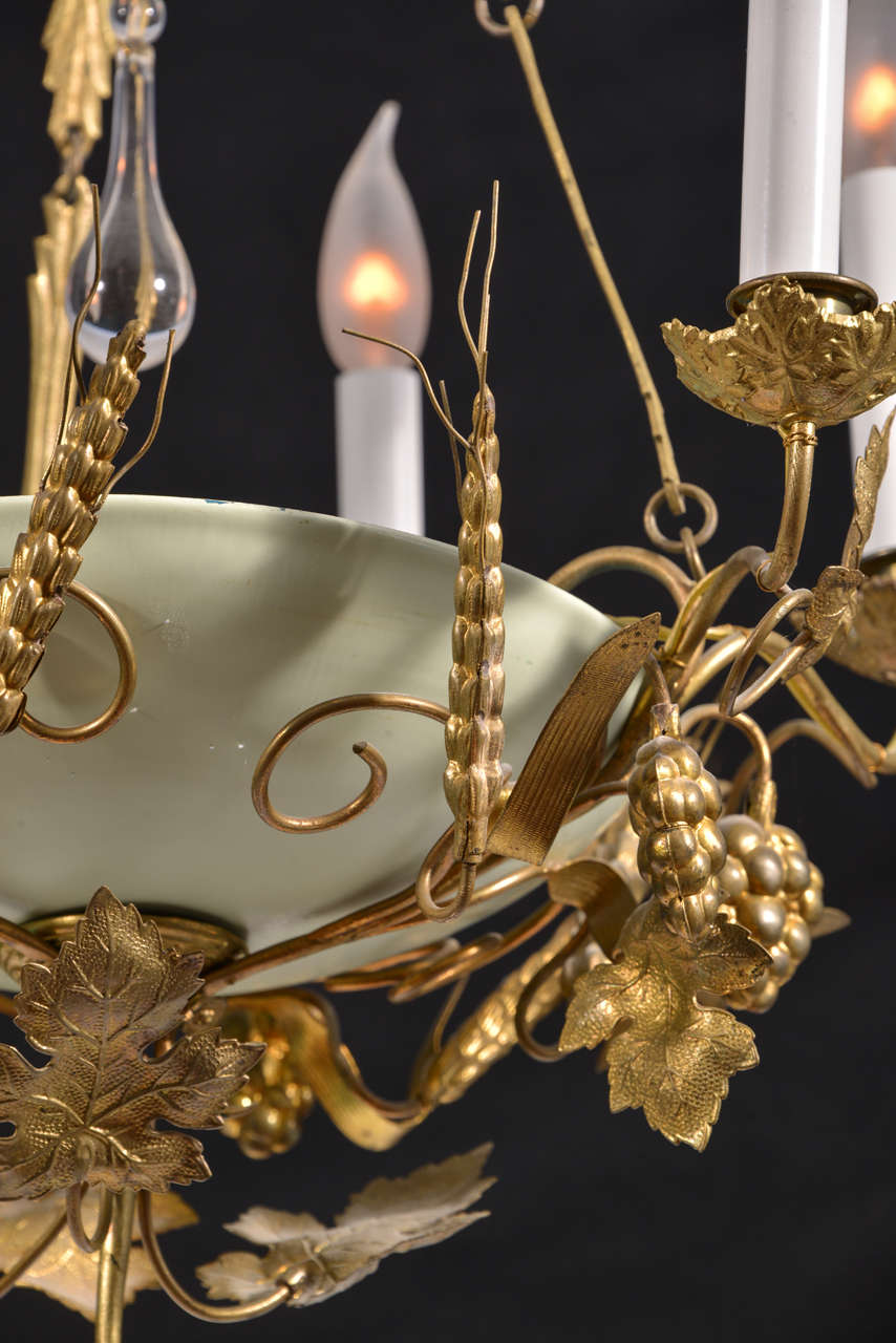 Mid-20th Century Whimsical Six-Light Chandelier For Sale