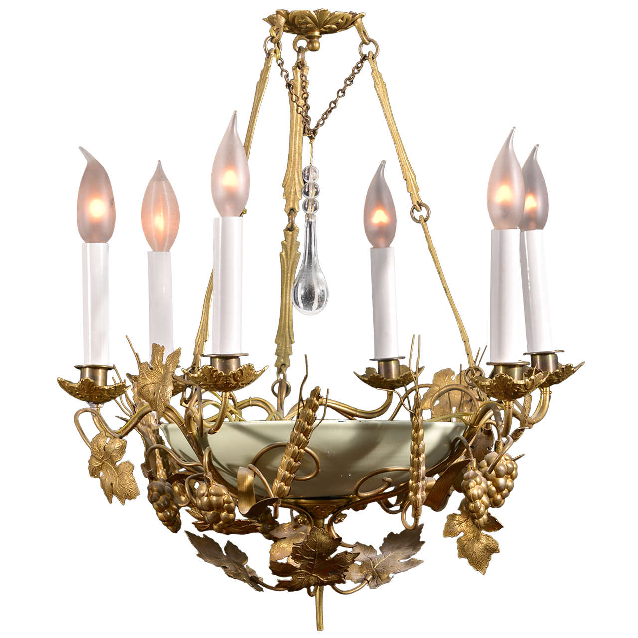 Whimsical Six-Light Chandelier For Sale