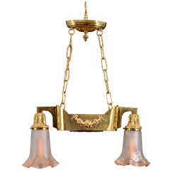 Two Light, Art Nouveau Pendant