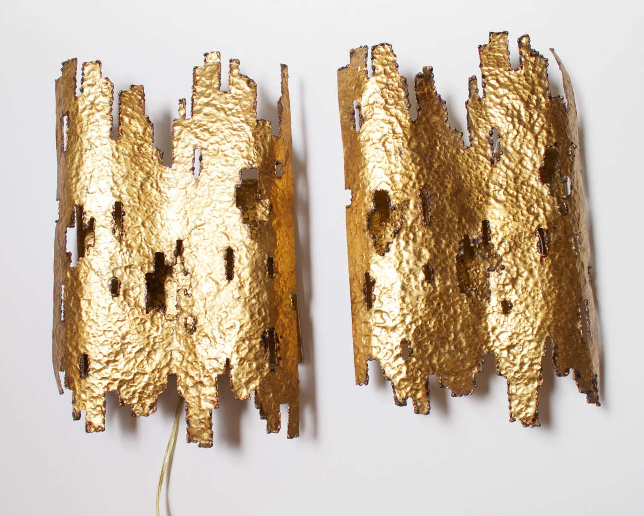 Pair, Brutalist Shield Sconces