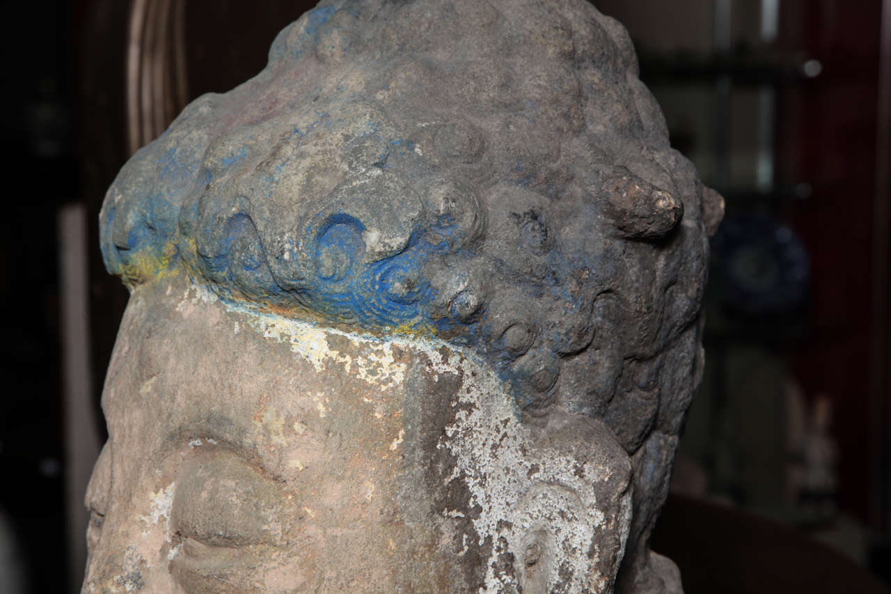 Massive Ming Dynasty Stone Head of Buddha 1