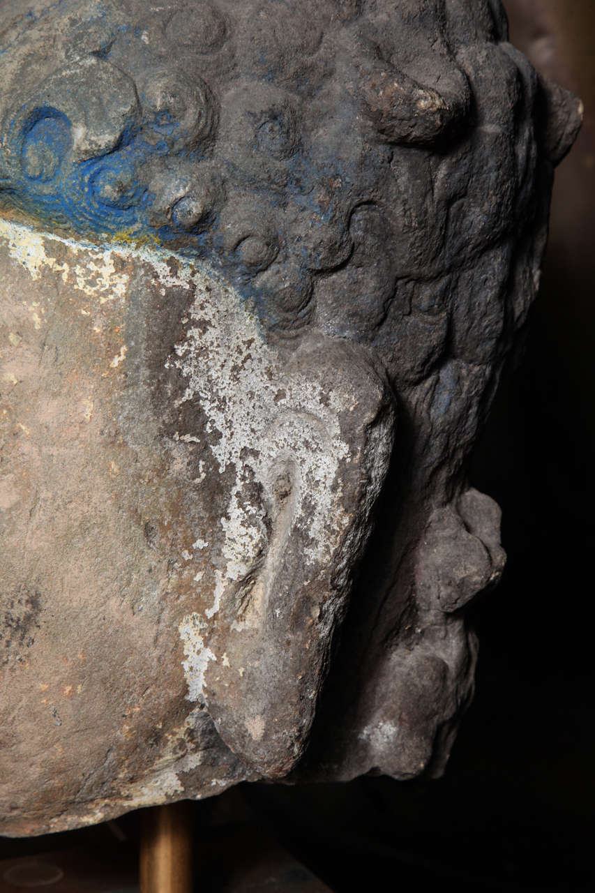 Massive Ming Dynasty Stone Head of Buddha 2