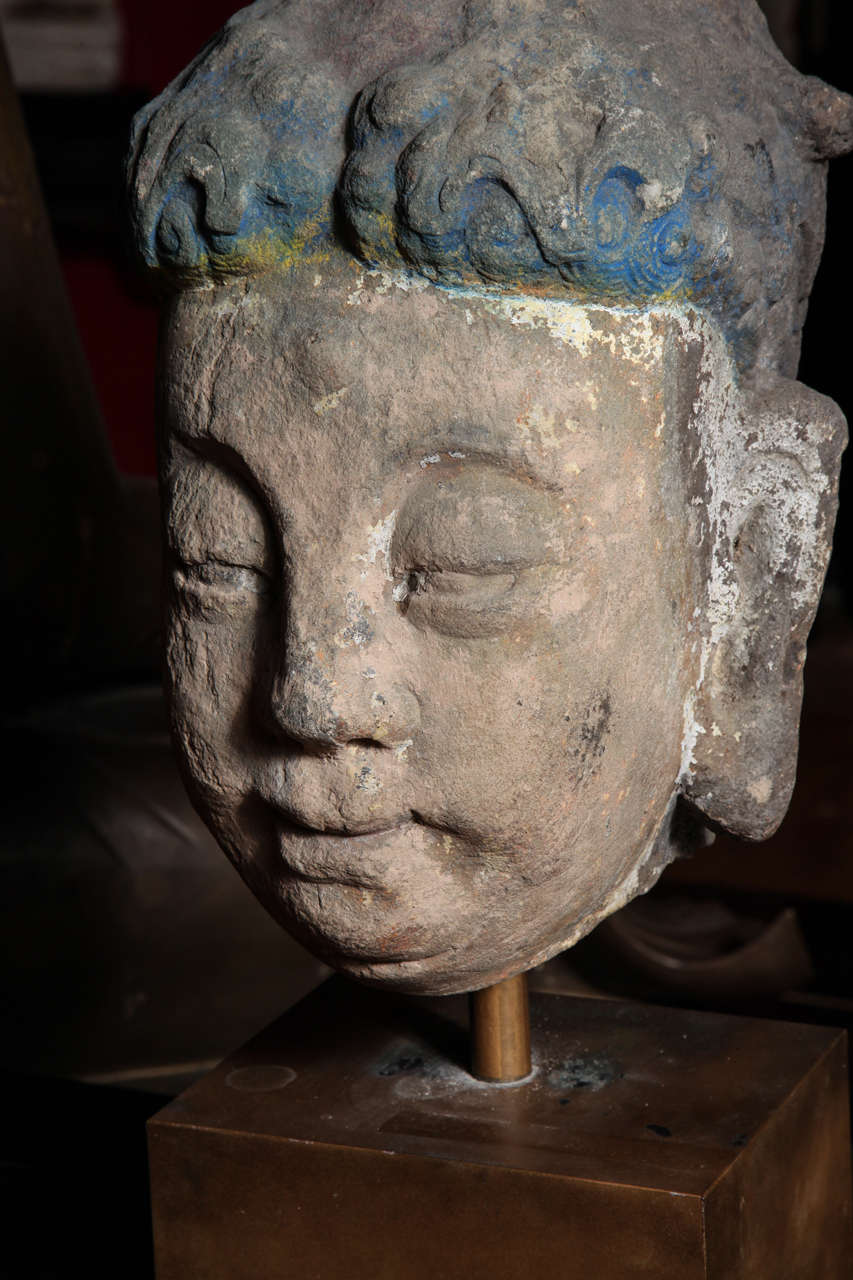 Massive Ming Dynasty Stone Head of Buddha 3
