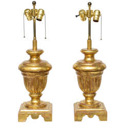 Pair of Gilded Table Lamps