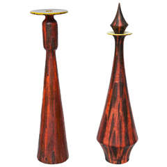 Retro Italian Candelabra and Vase Set by Raymor