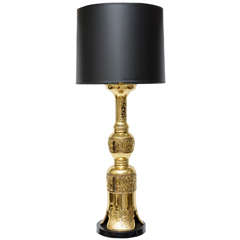 Hollywood Regency Brass Table Lamp in the Style of James Mont