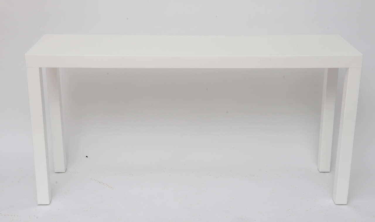 White Lacquered Console In the Parson's Style
