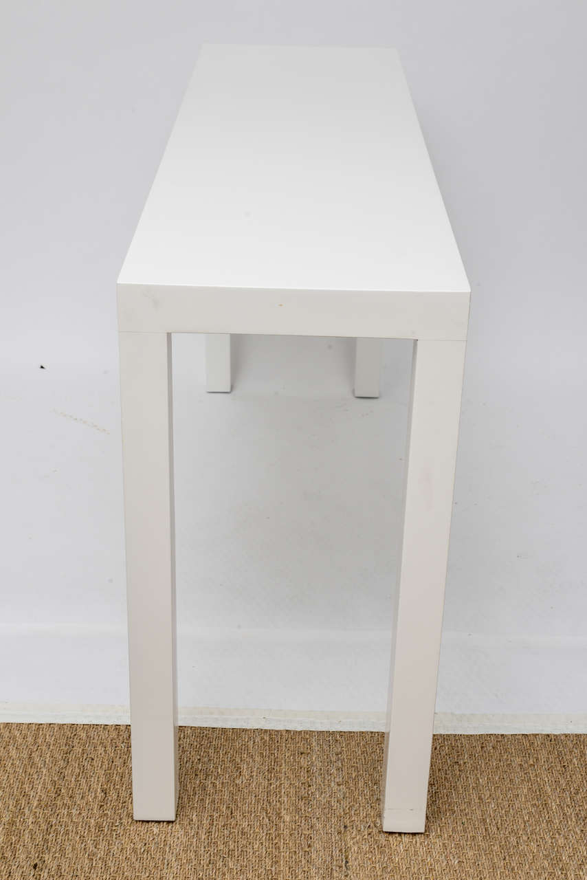Mid-20th Century Parsons Style White Lacquered Console