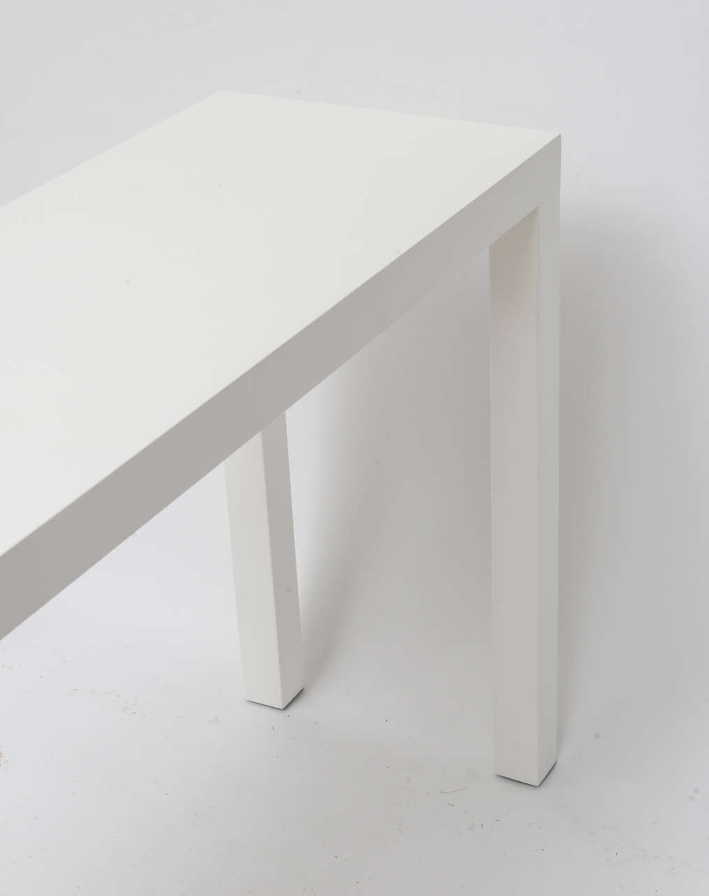 Wood Parsons Style White Lacquered Console
