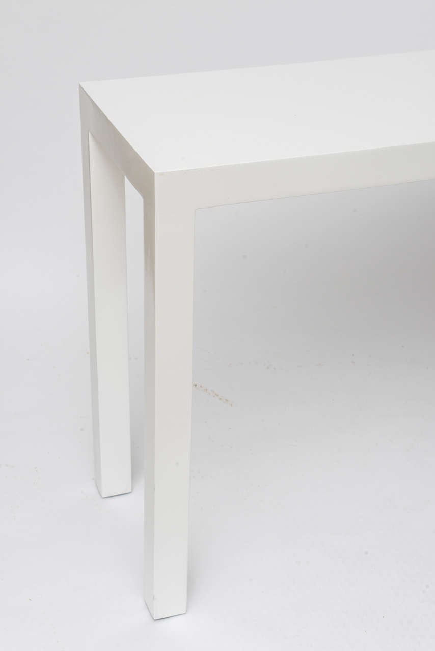 Parsons Style White Lacquered Console 1