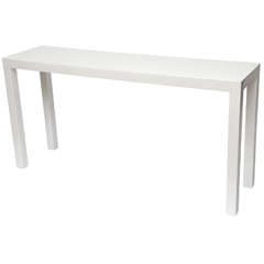 Parsons Style White Lacquered Console