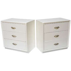 Pair of White Lacquered Mid-Century Dressers