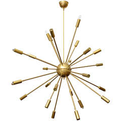 24-Arm Original Brass Sputnik Chandelier by Stilnovo