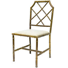 Italian Faux Bamboo Brass Chair
