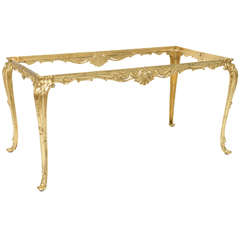 Louis XVI Style Coffee Table with Black Eglomise Glass Top