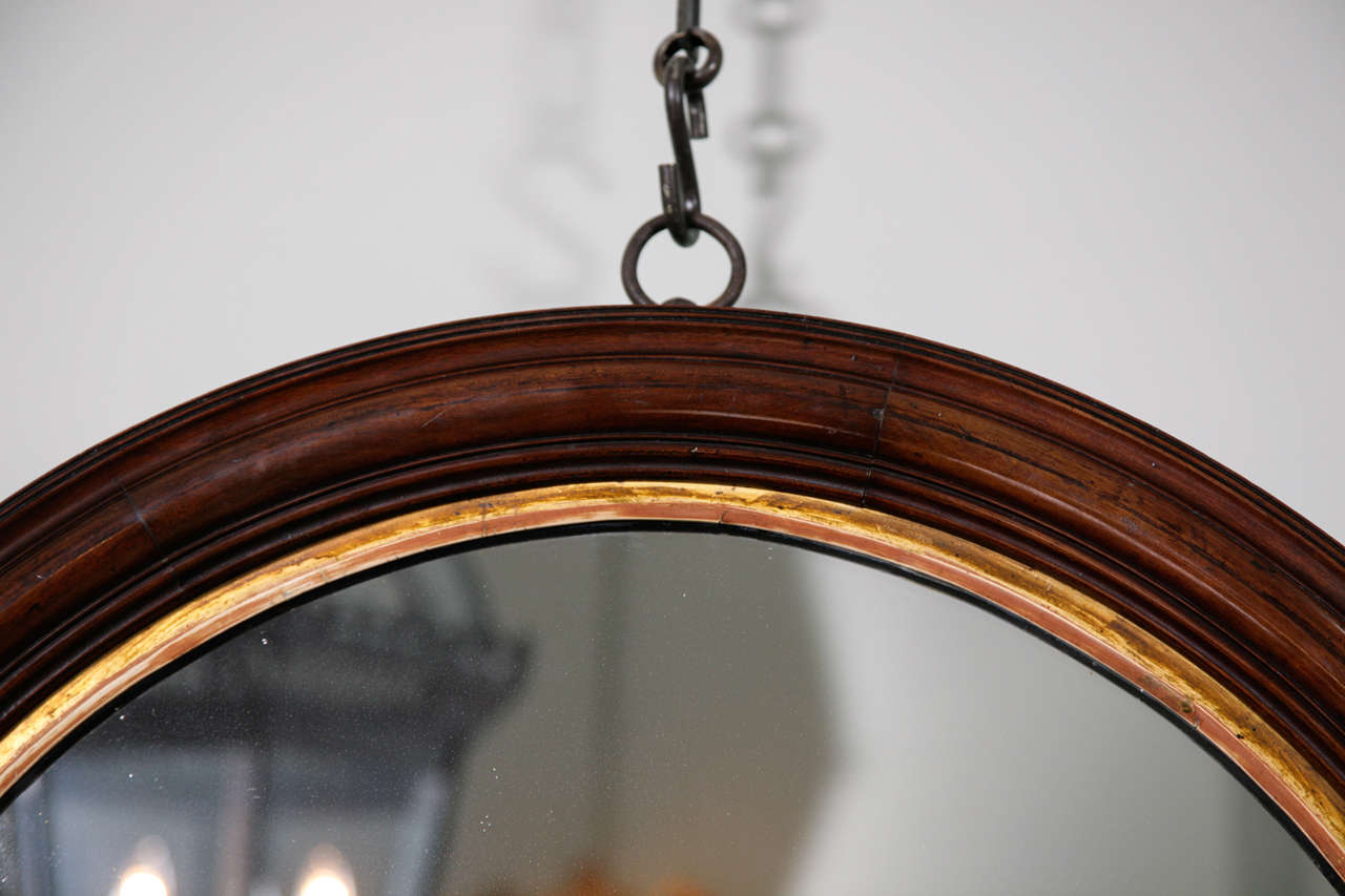 Victorian An Early 19th Century Mahogany Circular Wall Mirror 