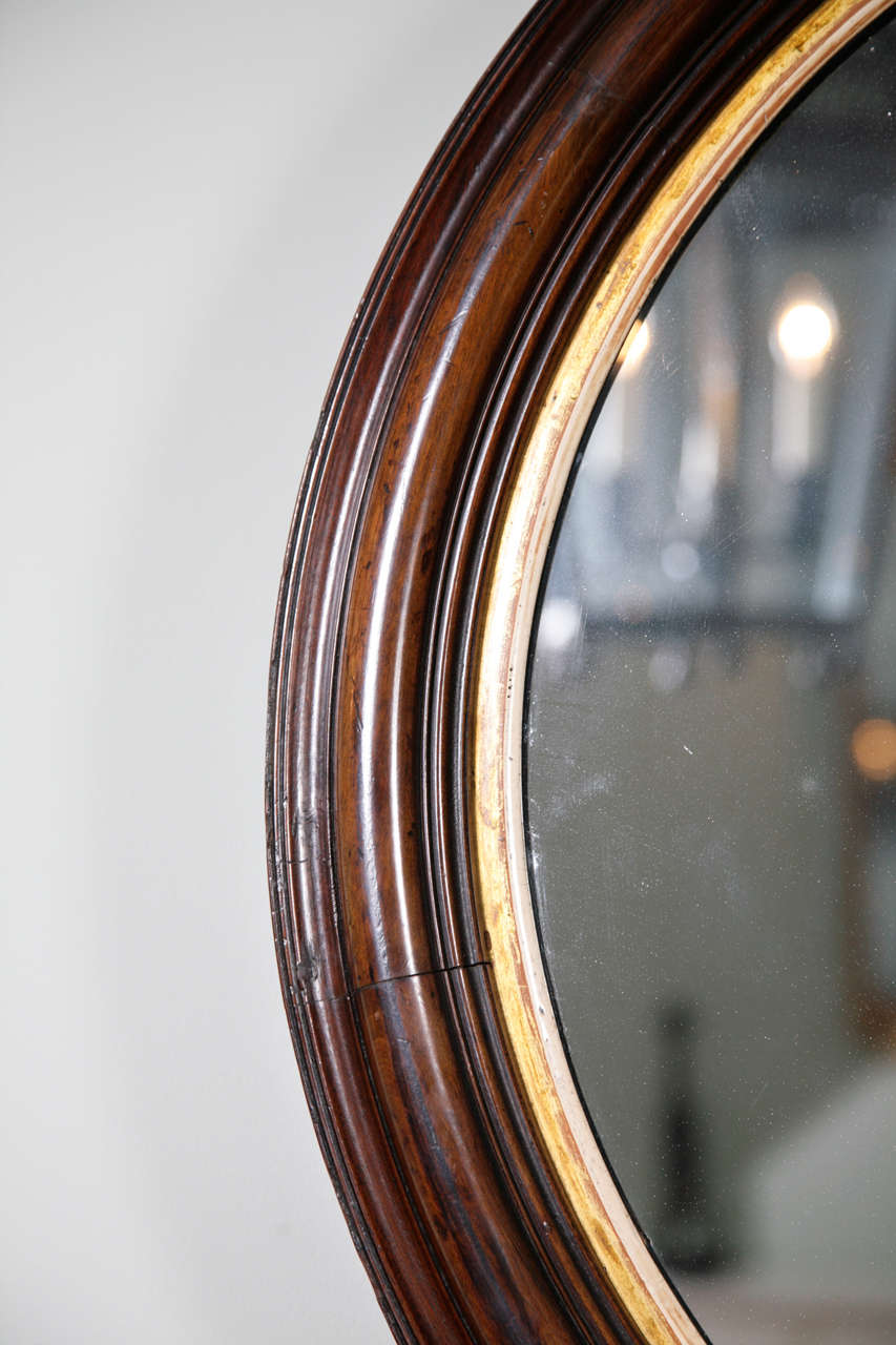 British An Early 19th Century Mahogany Circular Wall Mirror 