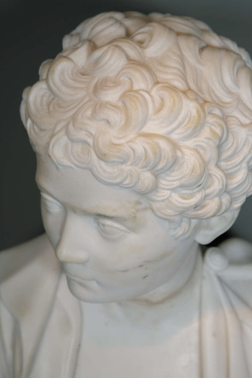 An Early 19th Century Marble Bust of Young Marcus Aurelius