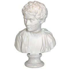 An Early 19th Century Marble Bust of Young Marcus Aurelius