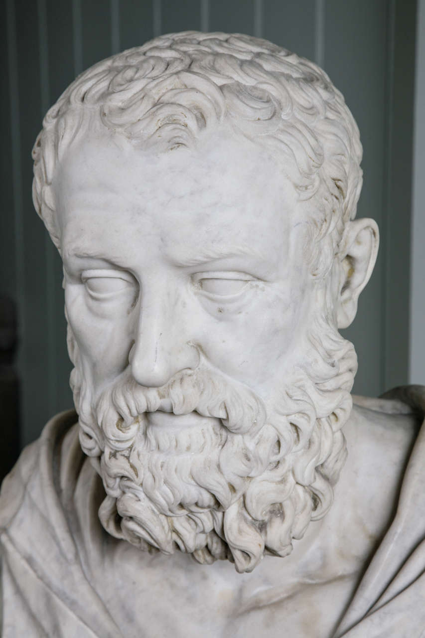 Solon the Athenian statesman, law-maker and poet. On a variegated Bardiglio of Carrara soccle.

From a private collection