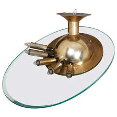 Gilt Brass and Glass Ceiling Chandelier by Fontana Arte, Italy, 1960's. 6