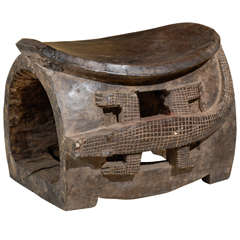 Baule Tribe African Stool from Ivory Coast 10