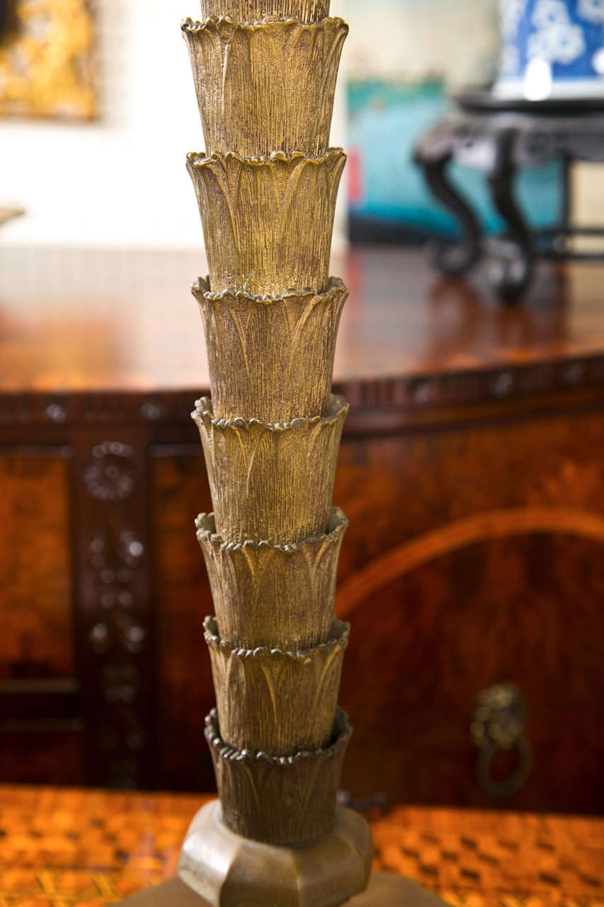 Regency Brass Palm Tree Table Lamp