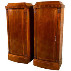 Fine Pair of Danish Mahogany Pedestal/Cabinets