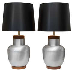 Mid Century Spun Aluminum Lamps