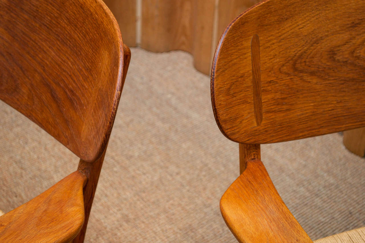 Oak Hans Wegner Shell Back Chairs