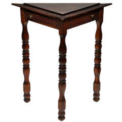 American Arts and Crafts Walnut Triangle Table, Circa 1900 Antique American Arts and Crafts Walnut Triangle Table, Circa 1900