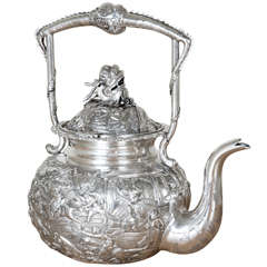 Chinese Export Silver Kettle