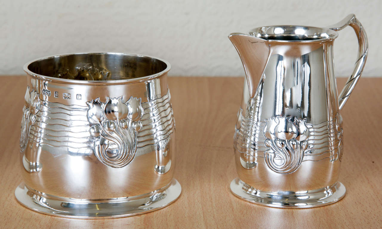Women's Art Nouveau Sterling Silver Tea and Coffee Service