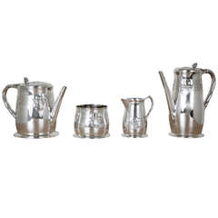 Art Nouveau Sterling Silver Tea and Coffee Service